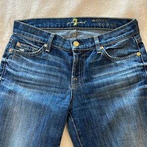 7 for all man kind jeans. The skinny crop & roll, size 26. Low rise. 27” inseam.